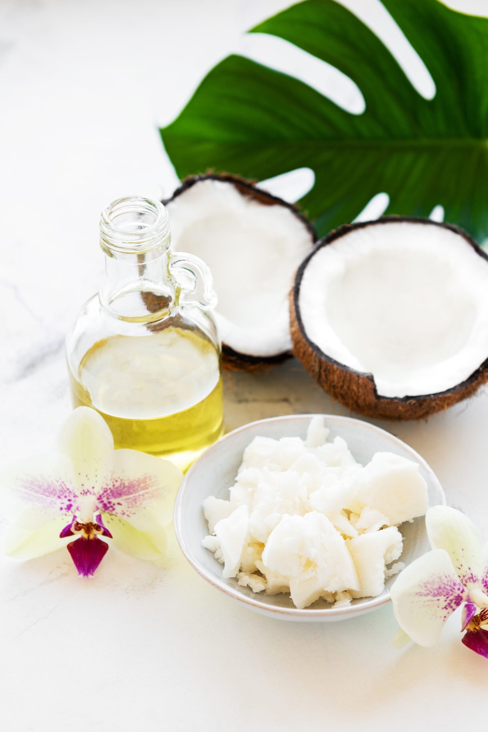 fresh coconut oil spa ingredients scaled